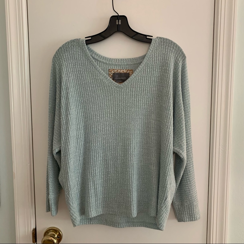 Anthropologie Waffle Knit Long Sleeve Tee